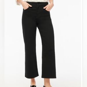 J.Crew 29P Petite Black Wide Leg Cropped Pants Modern Work Casual NWT